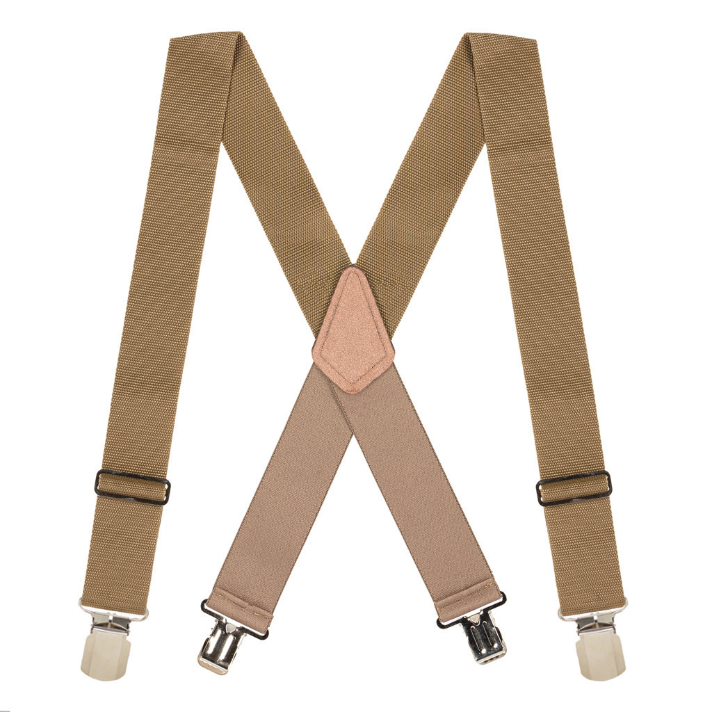 Work Suspenders in Tan - Full View