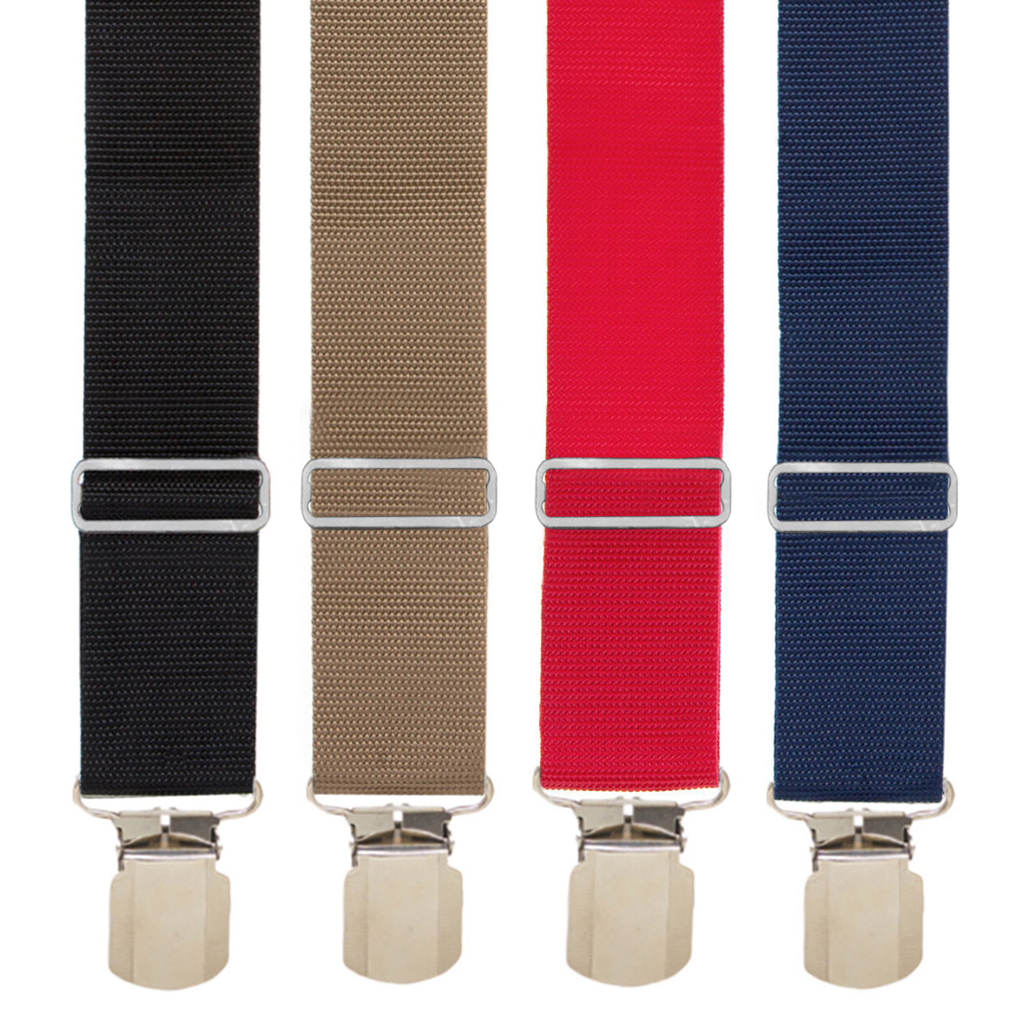 Heavy Duty Non-Stretch Work Suspenders - PIN CLIPS
