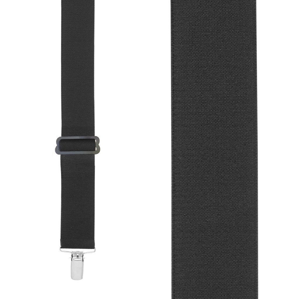 Undergarment Suspenders - BLACK - Nickel Clip Front View