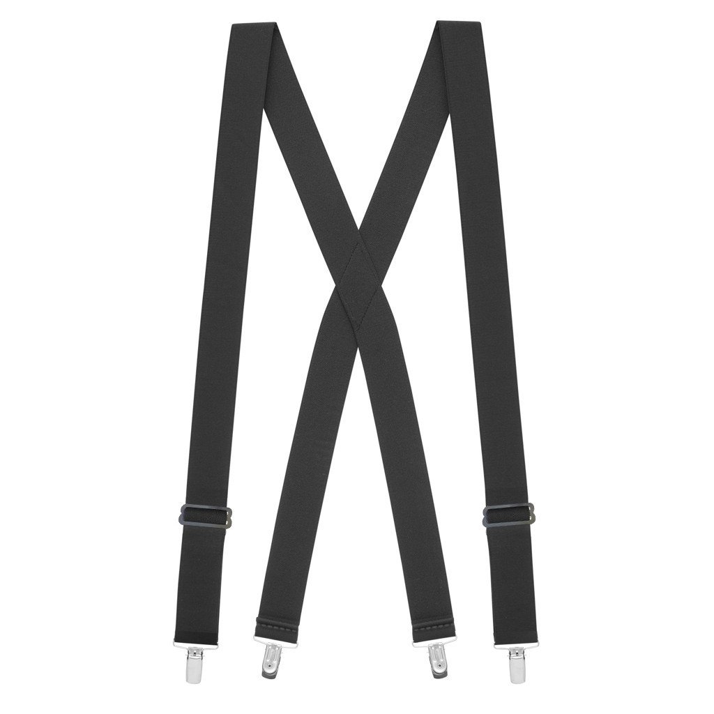 Undergarment Suspenders - BLACK - Nickel Clip Full View