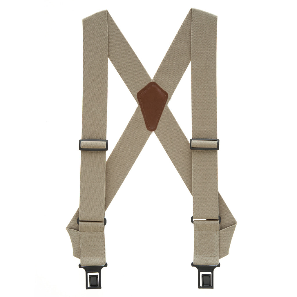 Perry 2-Inch Side Clip Suspenders in Tan - Full View