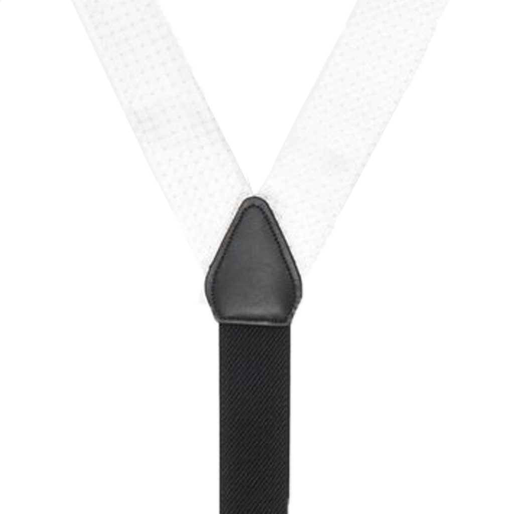 Silk Check Suspenders in White - Rear View