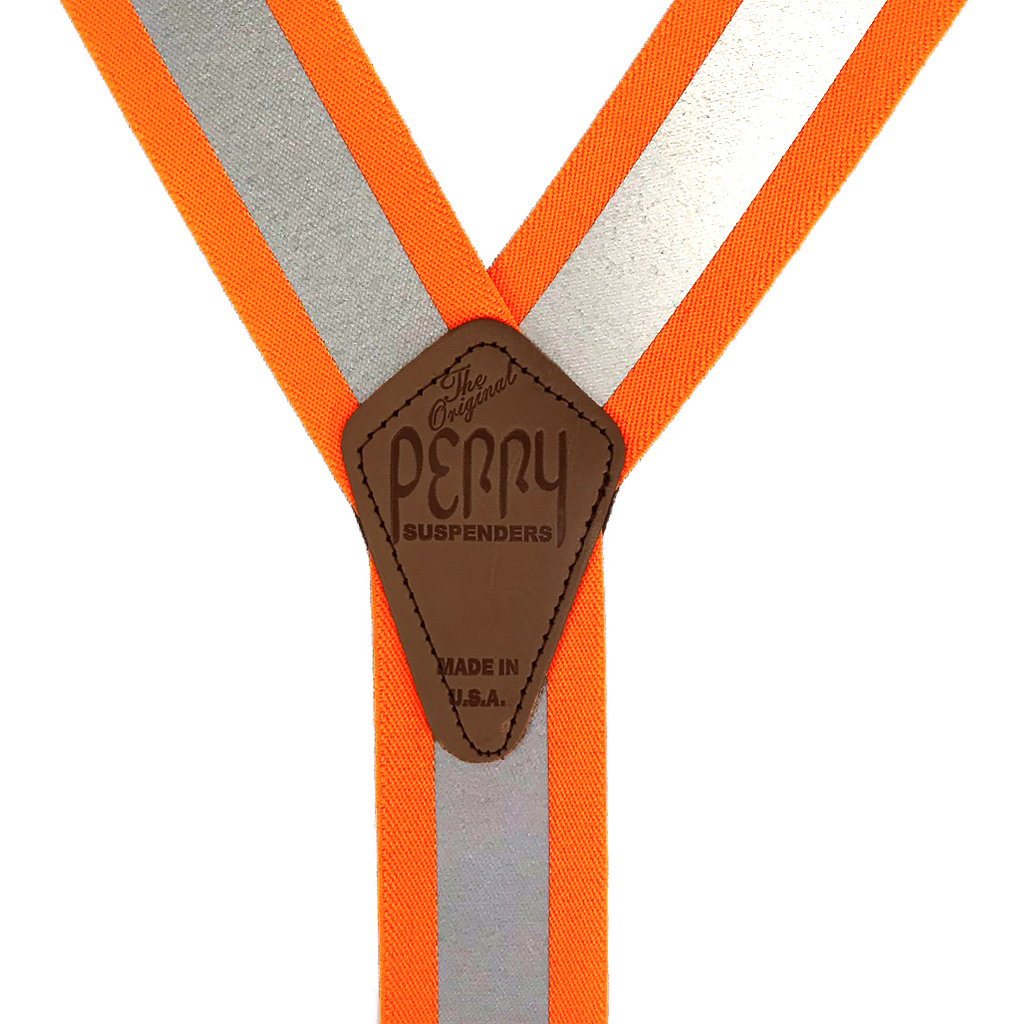 Perry Reflective Safety Suspenders in Orange - Rear View