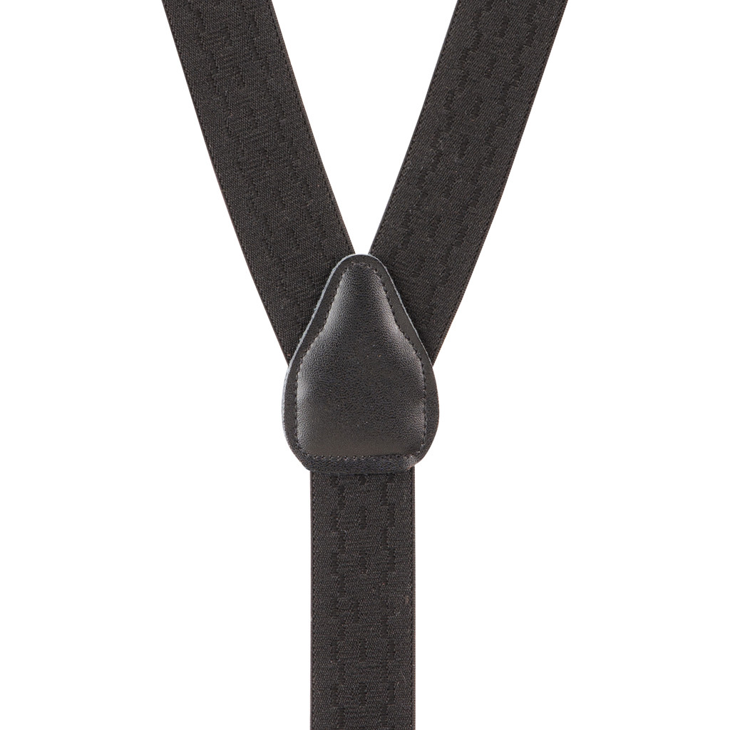 Black Jacquard New Wave Suspenders - Button - Suspender Store