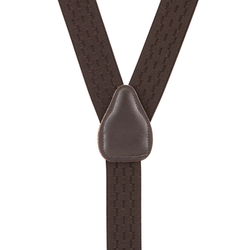 Jacquard New Wave Suspenders in Brown - Rear View