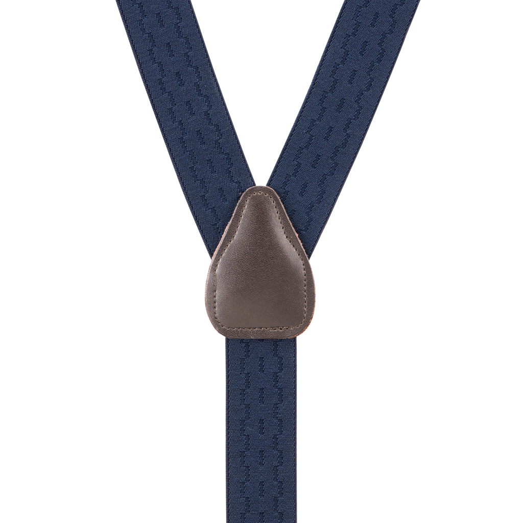 Jacquard Suspenders in Navy - Rear View