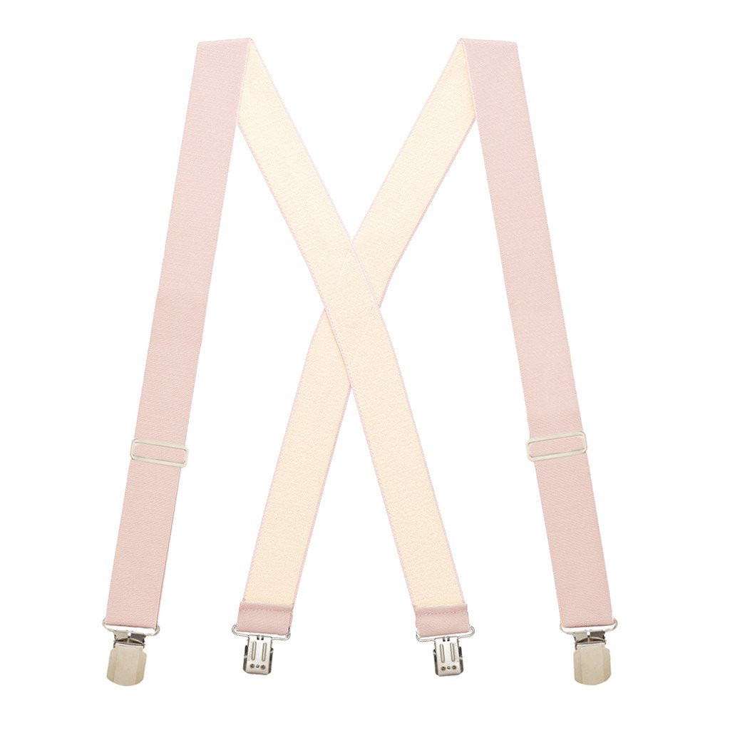 Undergarment Suspenders For Men - Beige Pin Clip Suspenders, Invisible Under Shirt, 60" For Tall (6'5"-6'9")