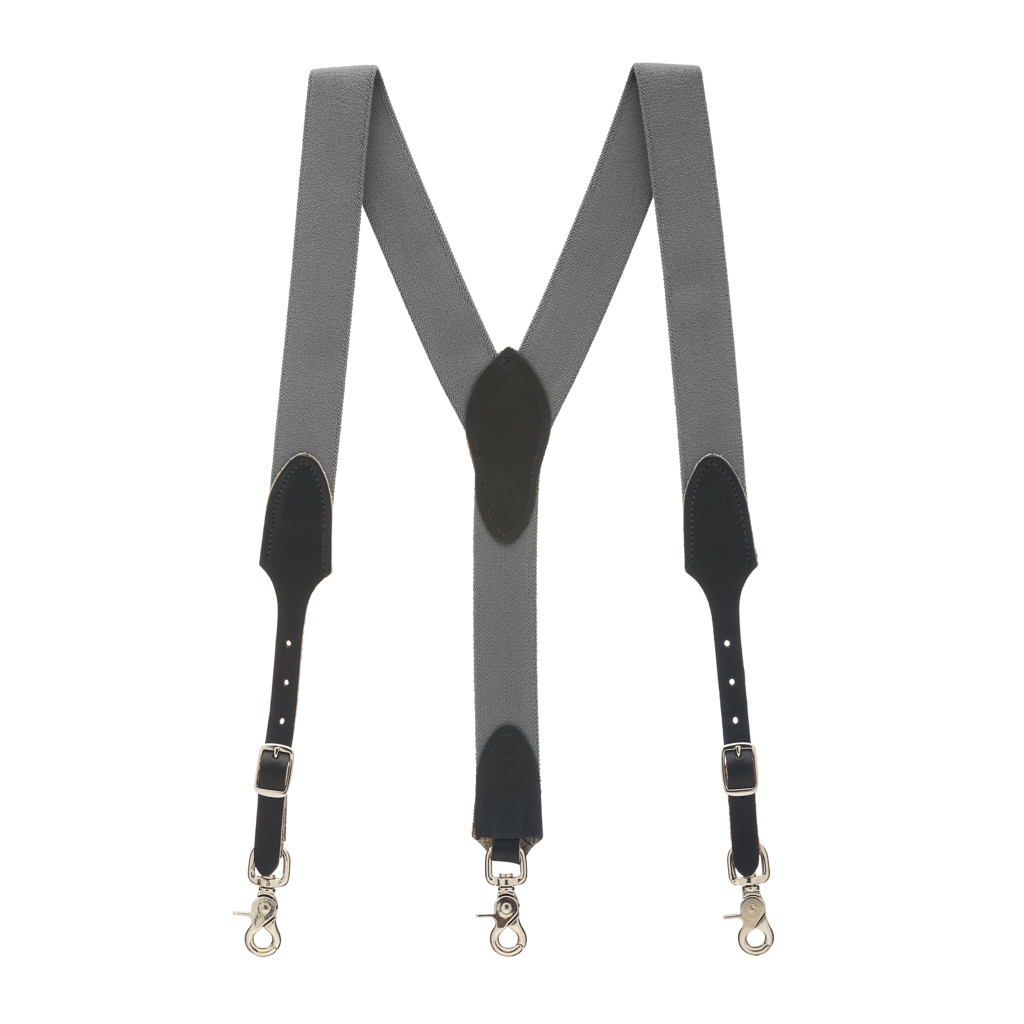 Rugged Comfort Suspenders in Thunder Grey - Full View