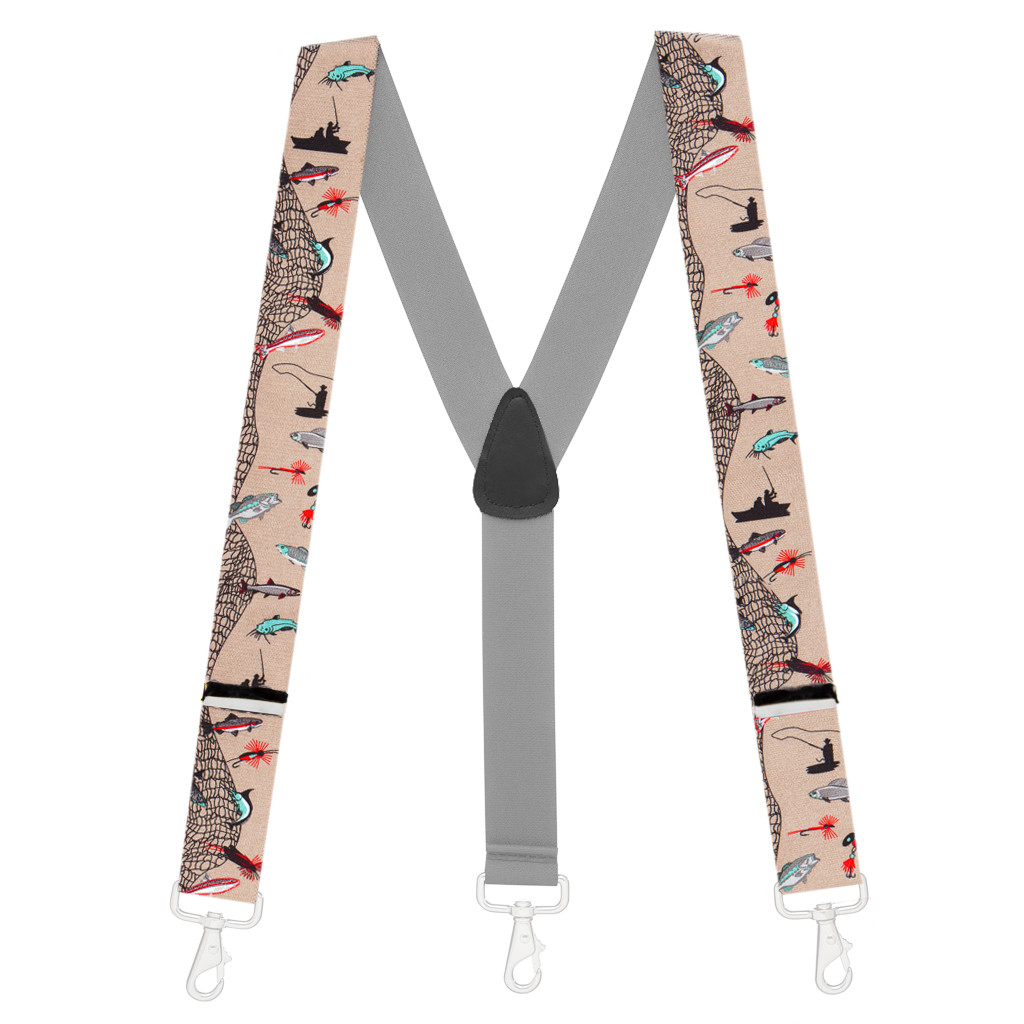 FISHERMAN 1.5-Inch Wide Trigger Snap Suspenders - Full View