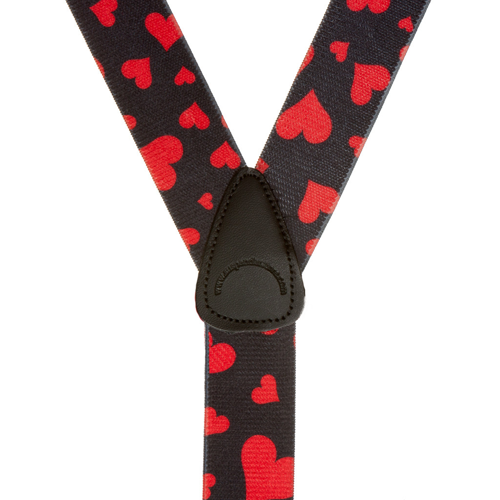 HEARTS 1.5-Inch Wide Trigger Snap Suspenders - Rear View