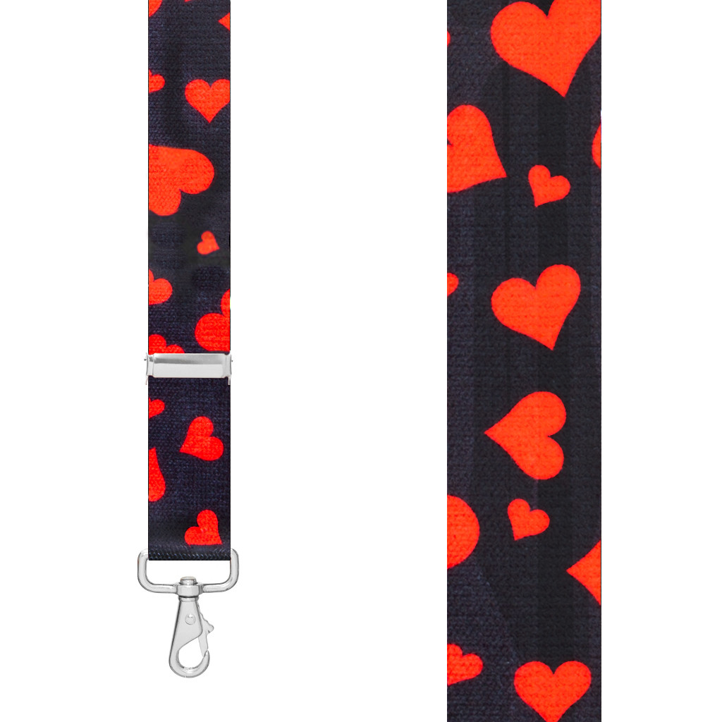 HEARTS 1.5-Inch Wide Trigger Snap Suspenders - Front View