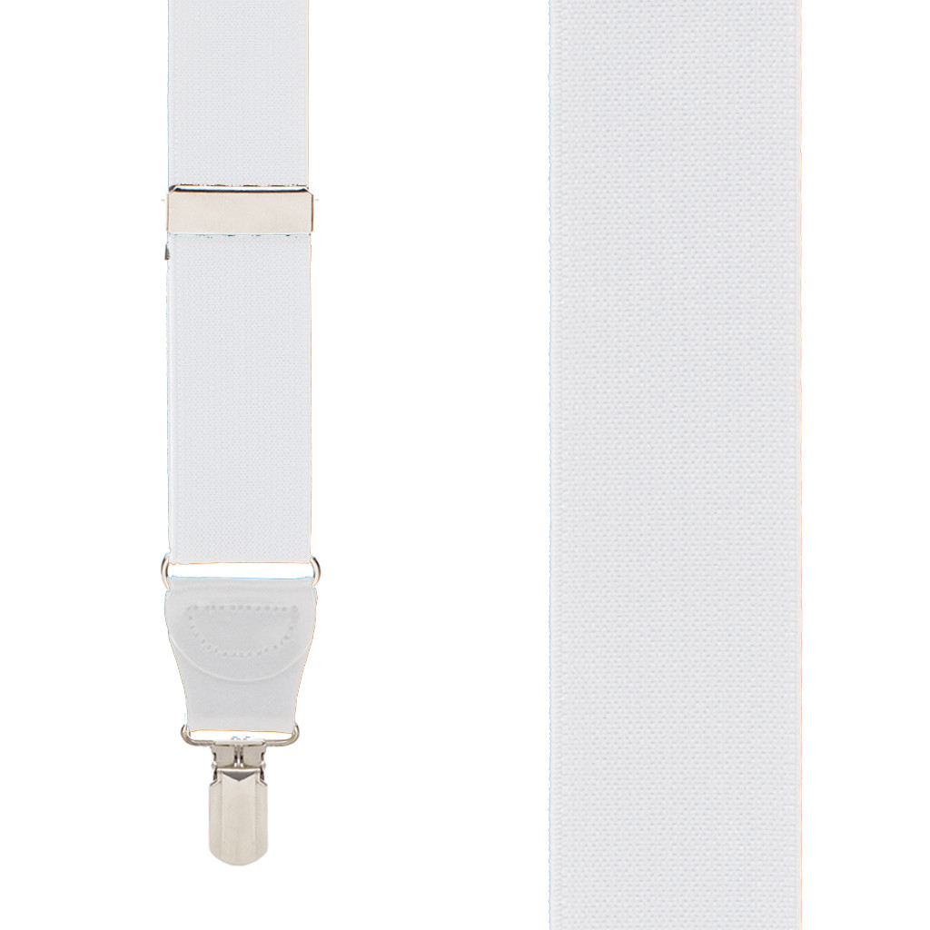 1.25-Inch Elastic Y-Back - Small Pin Clip in White - Front View