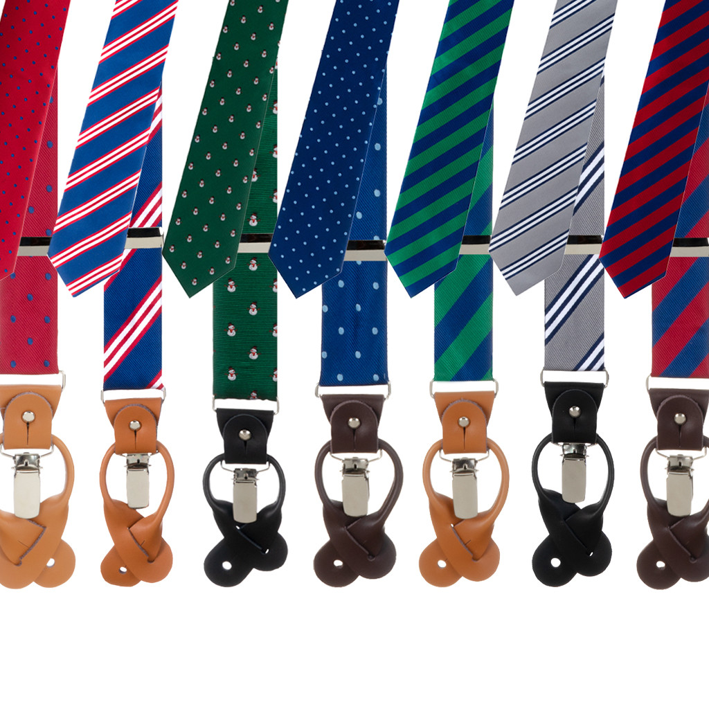 Oxford Kent Necktie & Suspender Set - Various Options