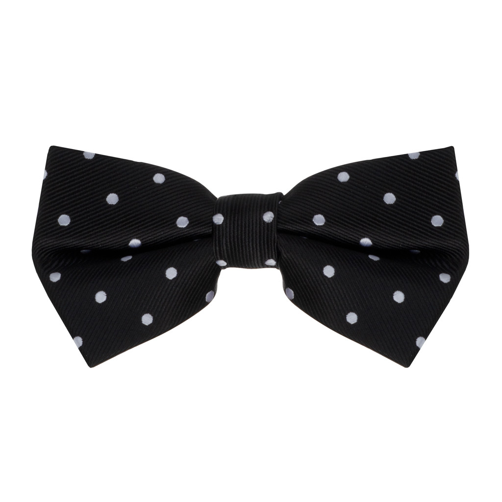 Bow Tie in Black & White Polka Dot Pattern