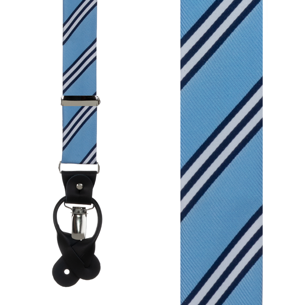 Tie and Suspender Sets - Copenhagen & Navy Multi Stripe by Oxford Kent