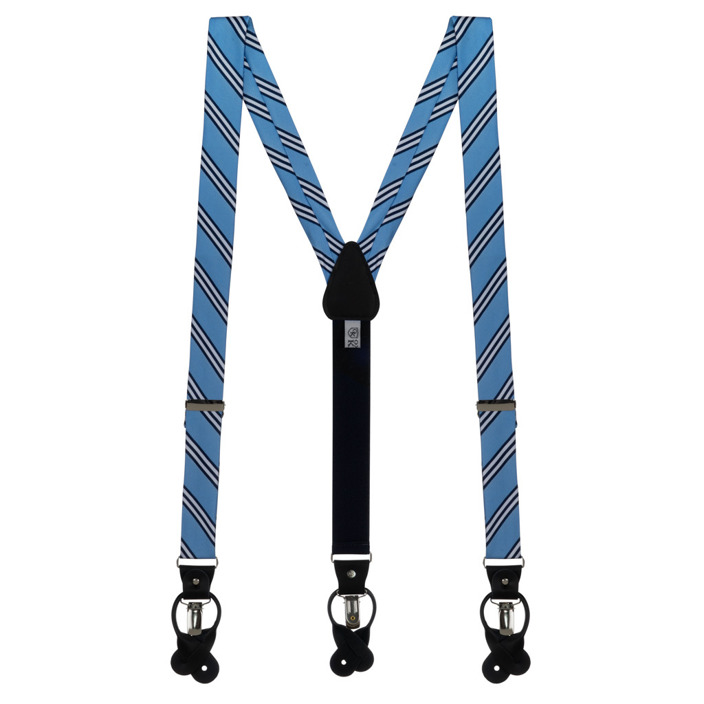 Tie and Suspender Sets - Copenhagen & Navy Multi Stripe by Oxford Kent