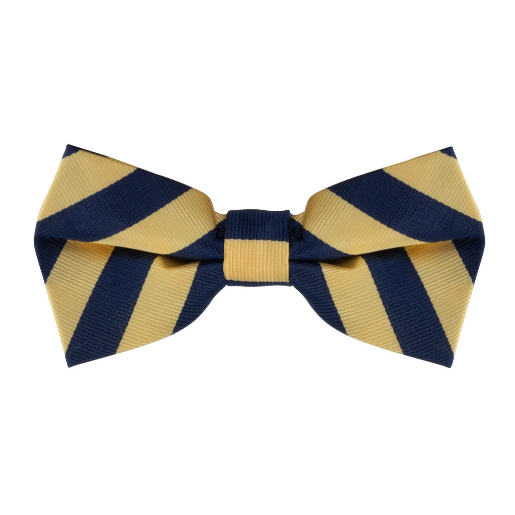 Bow Tie in Corn & Navy Bold Stripe