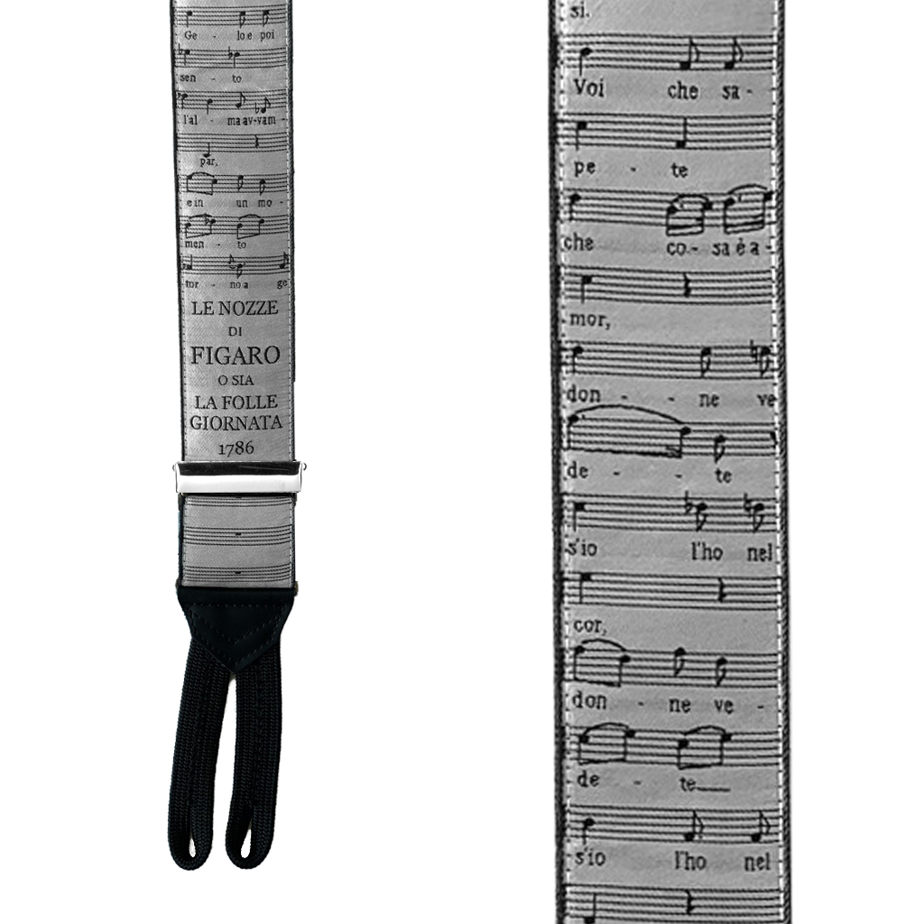 MOZART Limited Edition Handwoven Silk Braces - Front View