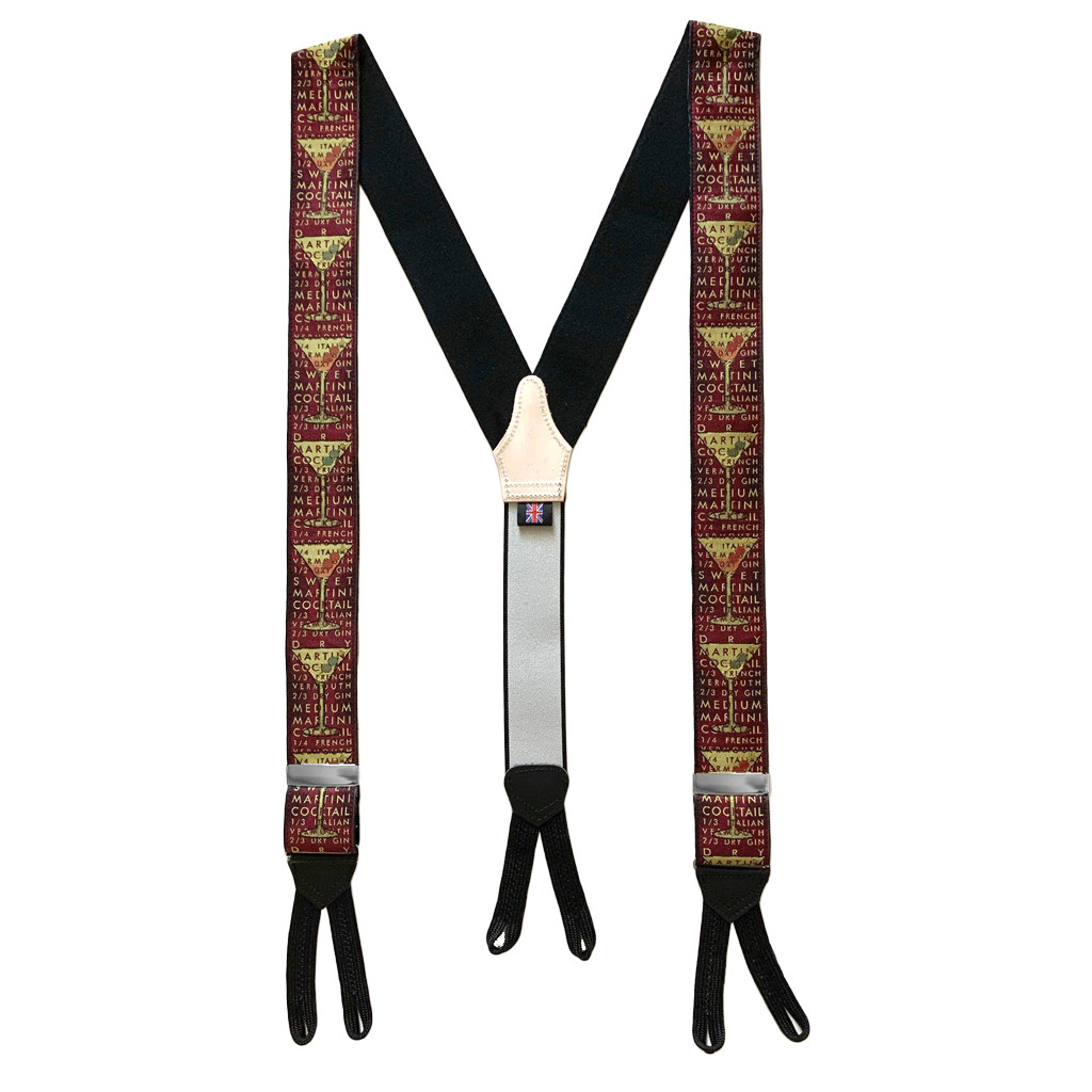 1822 Albert Thurston Design Suspenders /Braces Navy Silk Paisley [RW040SP]  :  Western Store is an industry leader in Old West and  Modern Western Leather Products and Western Wear.   Leather Native