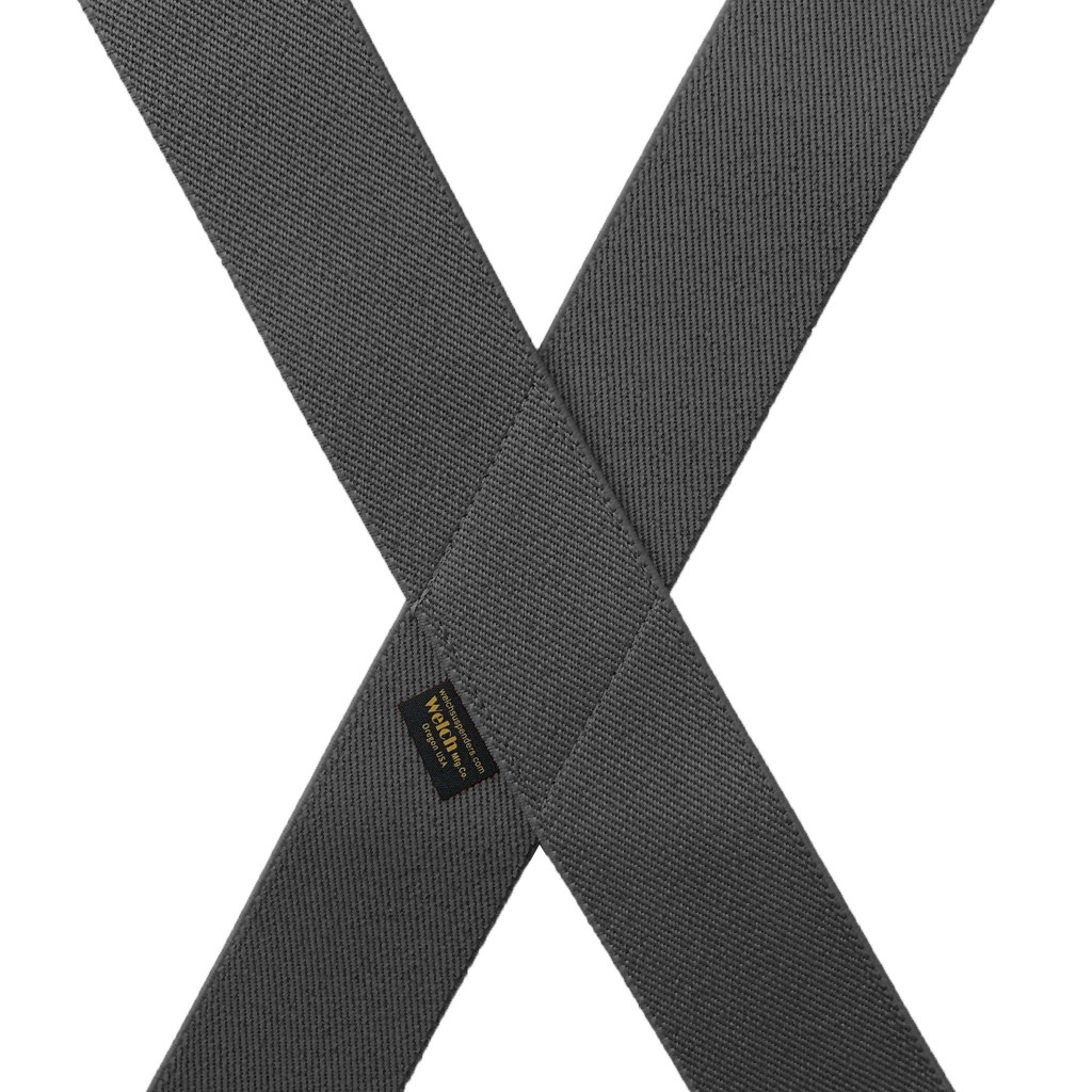 Welch Gator Clip Logger Suspenders in Grey - Rear View