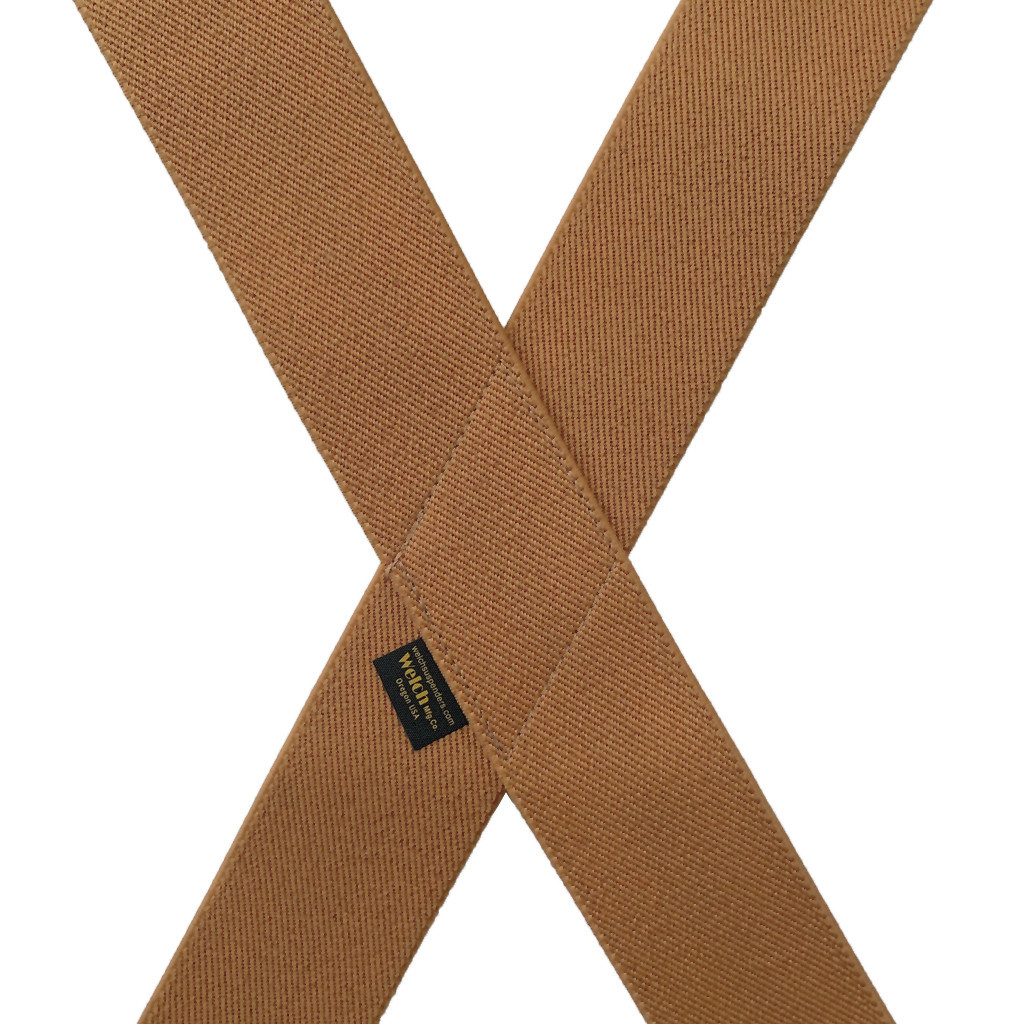 Welch Clip Logger Suspenders in Palomino - Rear View