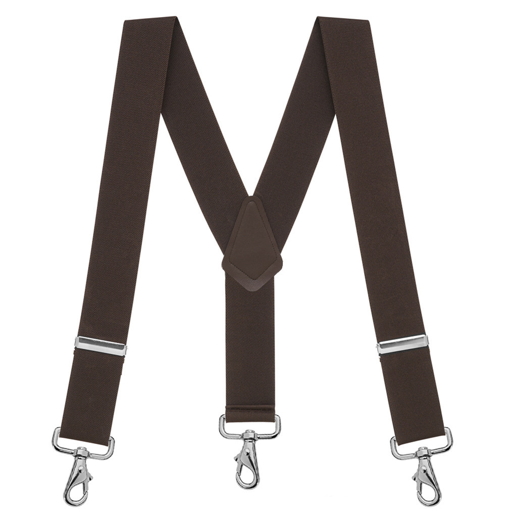 BROWN 2 Inch Suspenders Trigger SnapSuspenderStore