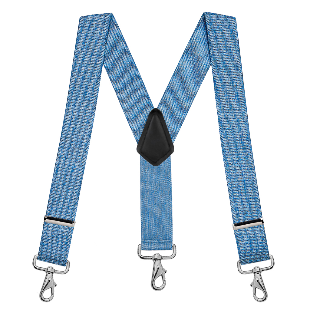 2 Inch Wide Suspenders in Denim - Full View