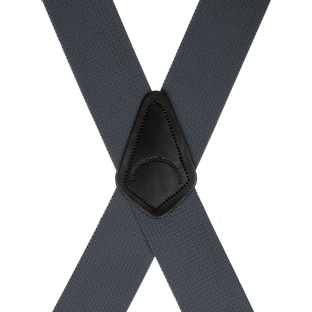 DARK GREY Suspenders 2 Inch Wide SuspenderStore