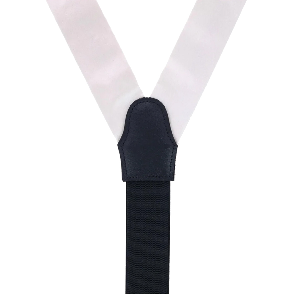 Silk Suspenders 1.5-Inch Wide Runner End Suspender in Ivory - Rear View