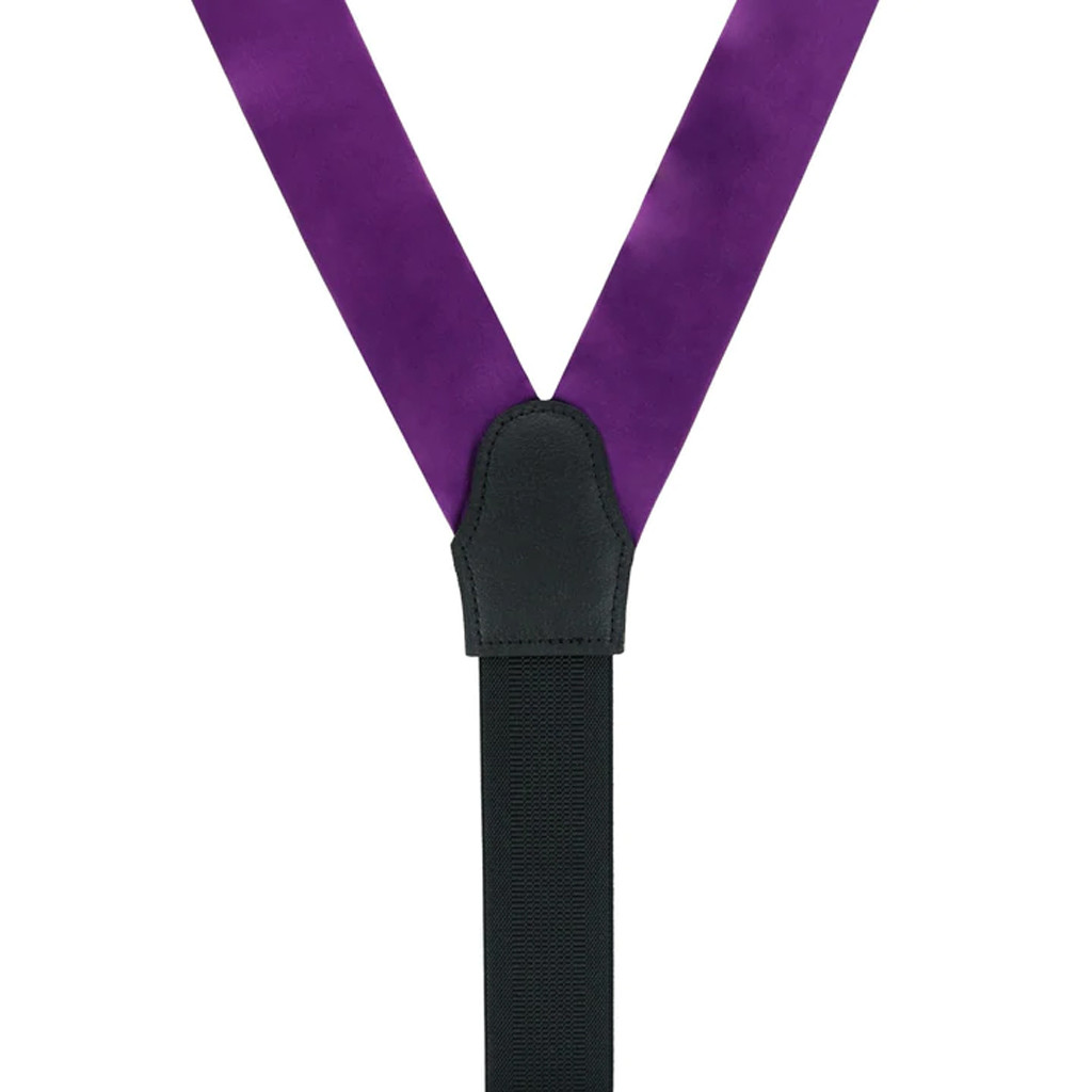 1.5-Inch Wide Silk Suspenders in Purple - Rear View