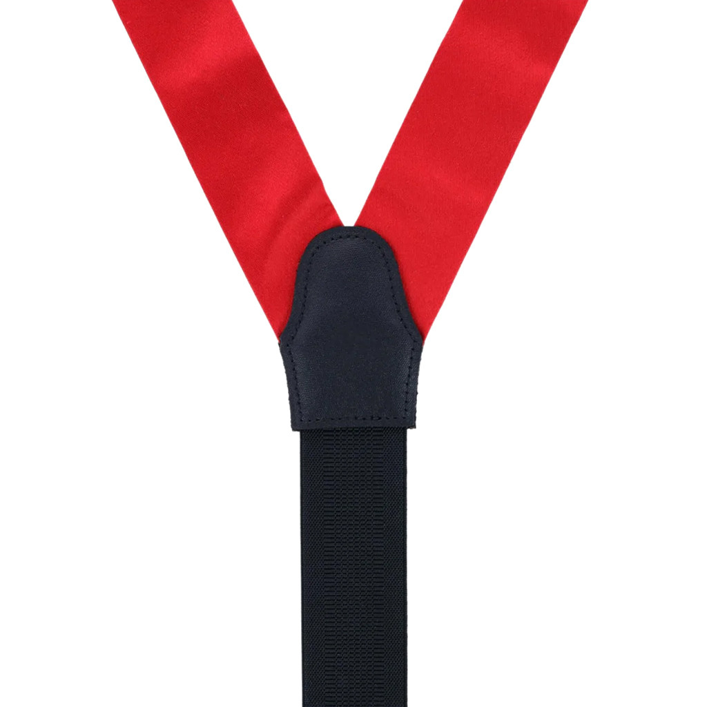 Silk Suspenders 1.5-Inch Wide Runner End Suspender in Red - Rear View