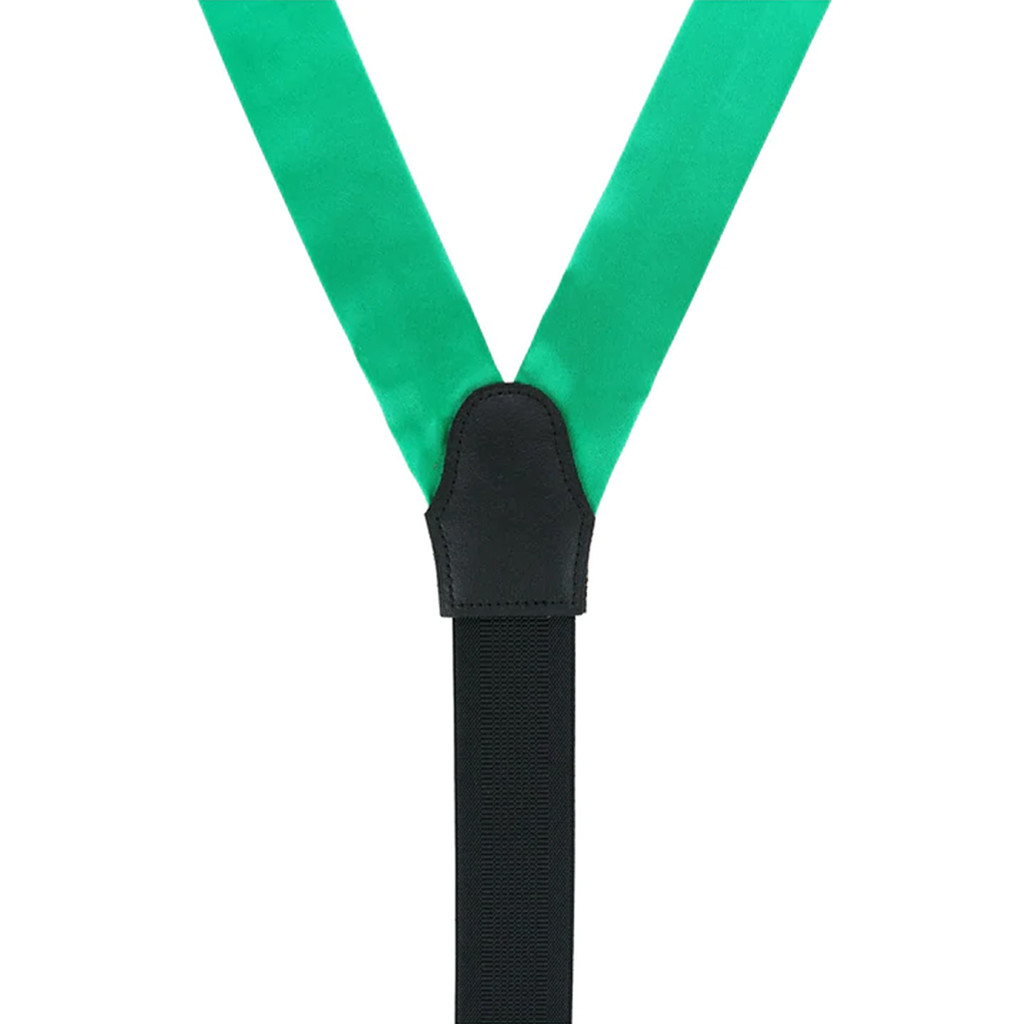 1.5-Inch Wide Silk Suspenders in Royal Green - Rear View