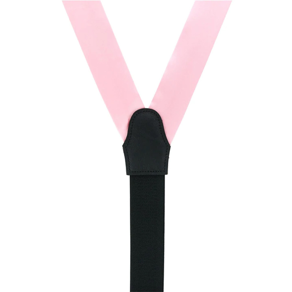 Bangkok Silk Button Suspenders in Pink - Rear View