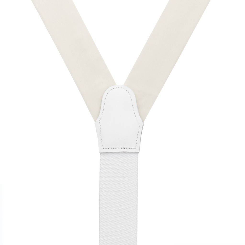 IVORY Silk Suspenders - 1.38-Inch Wide - Runner End | SuspenderStore