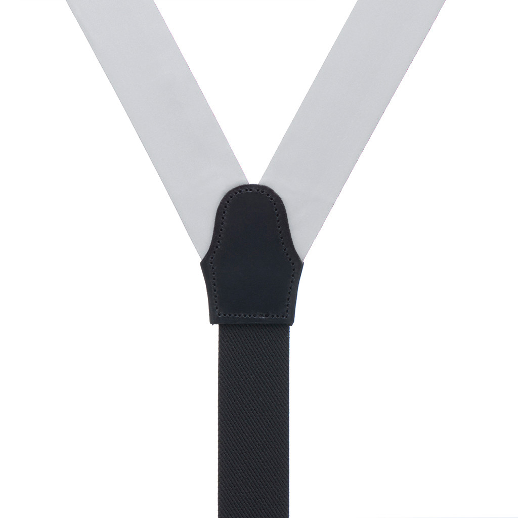 Runner End Silk Suspenders 1.38-Inch Wide in Light Grey - Rear View