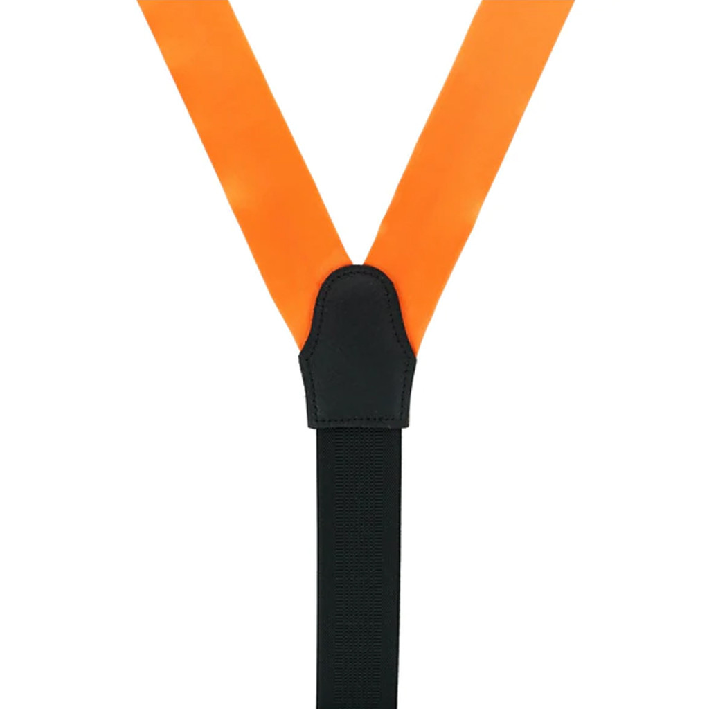 Runner End Silk Suspenders 1.38-Inch Wide in Orange - Rear View