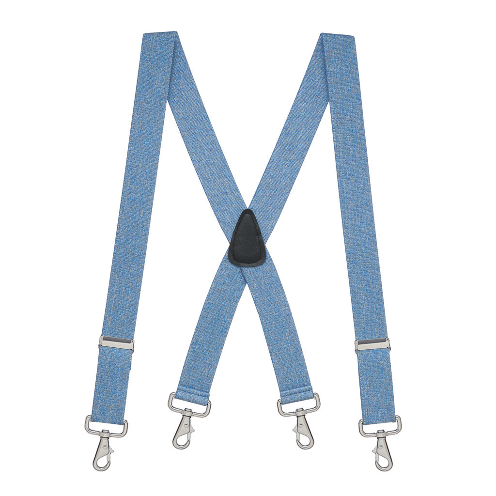 DENIM 1.5 Inch XBack Suspenders Trigger Snap SuspenderStore