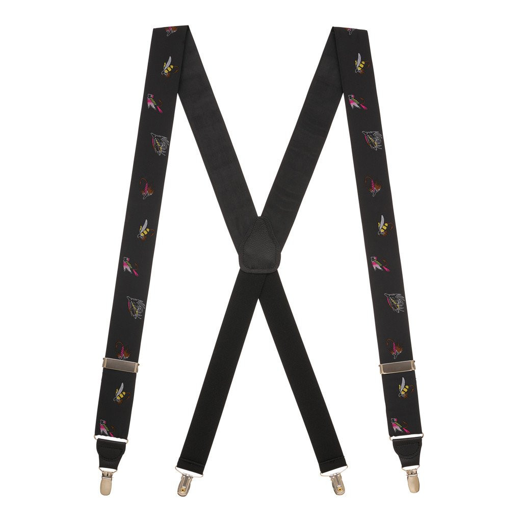 Black Fly Fishing Suspenders - Full View