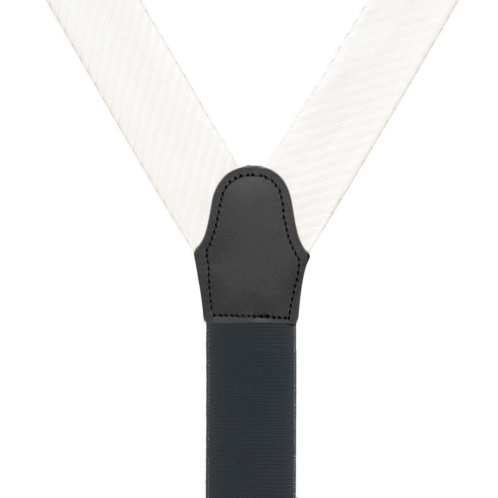 IVORY Diagaonal Stripe Silk Tuxedo Suspenders | SuspenderStore