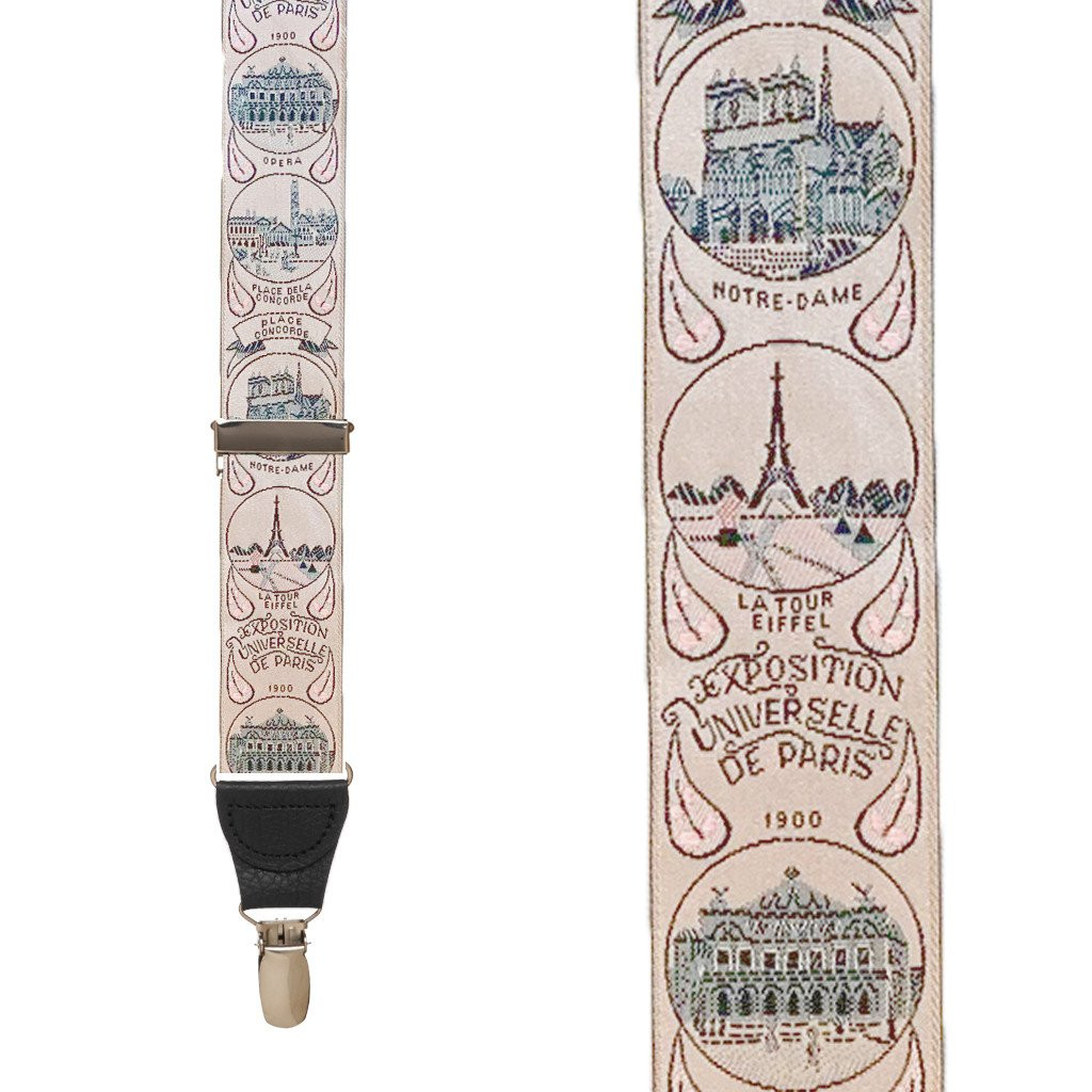 Vintage Ribbon World's Fair Suspenders - CLIP | SuspenderStore