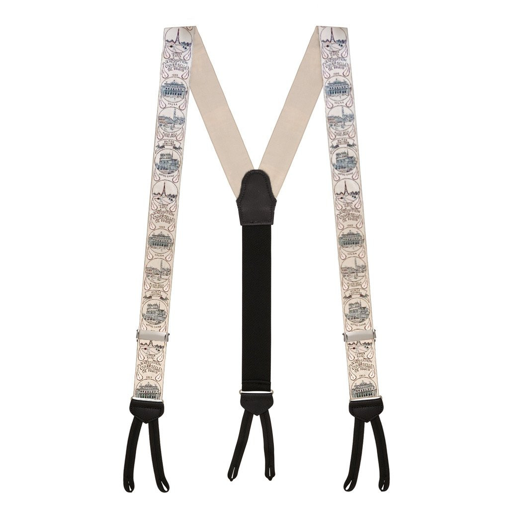 Vintage Ribbon World's Fair Suspenders - RUNNER END