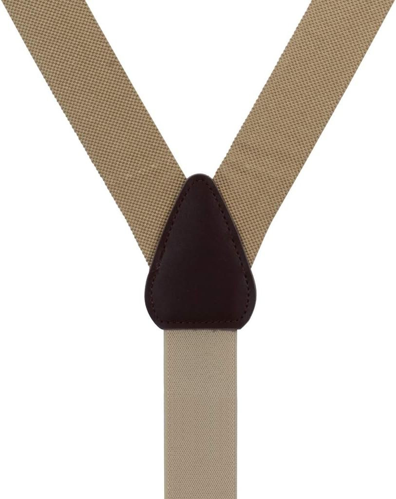 KHAKI Oxford Cloth Suspenders by Oxford Kent  - CONVERTIBLE