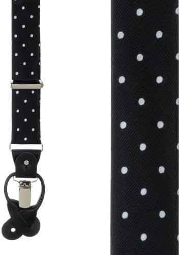 Black & White Polka Dot Suspenders by Oxford Kent - CONVERTIBLE