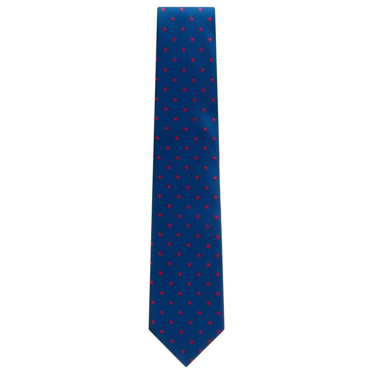 Navy With Red Polka Dots Necktie by Oxford Kent