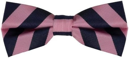 Pink & Navy Striped Bow Tie by Oxford Kent