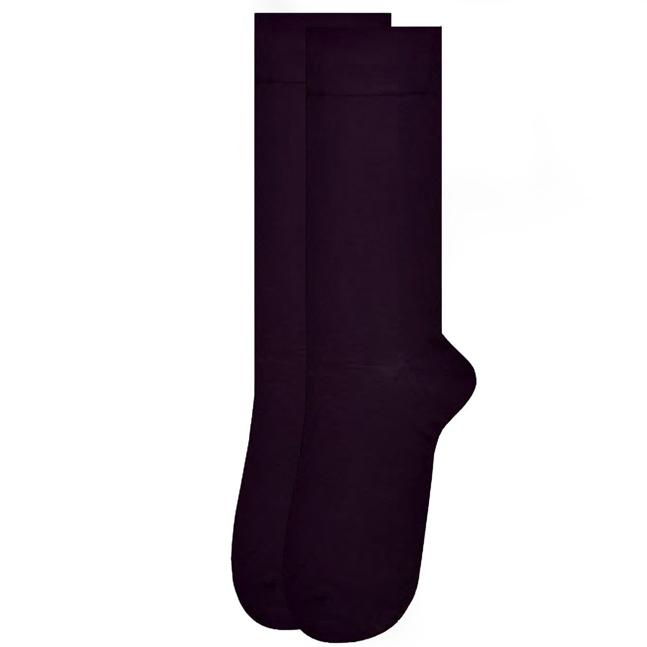 Men's Burgundy Elegance: Solid Mid-Calf Dress Socks