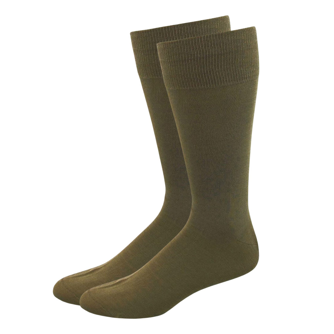 Men's Luxe Knee-High Dress Socks in Sophisticated Taupe
