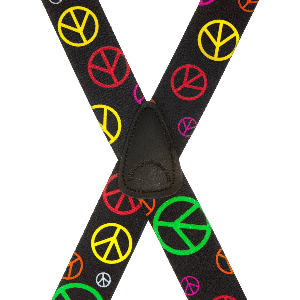Peace Sign Suspenders - 1.5 Inch Wide