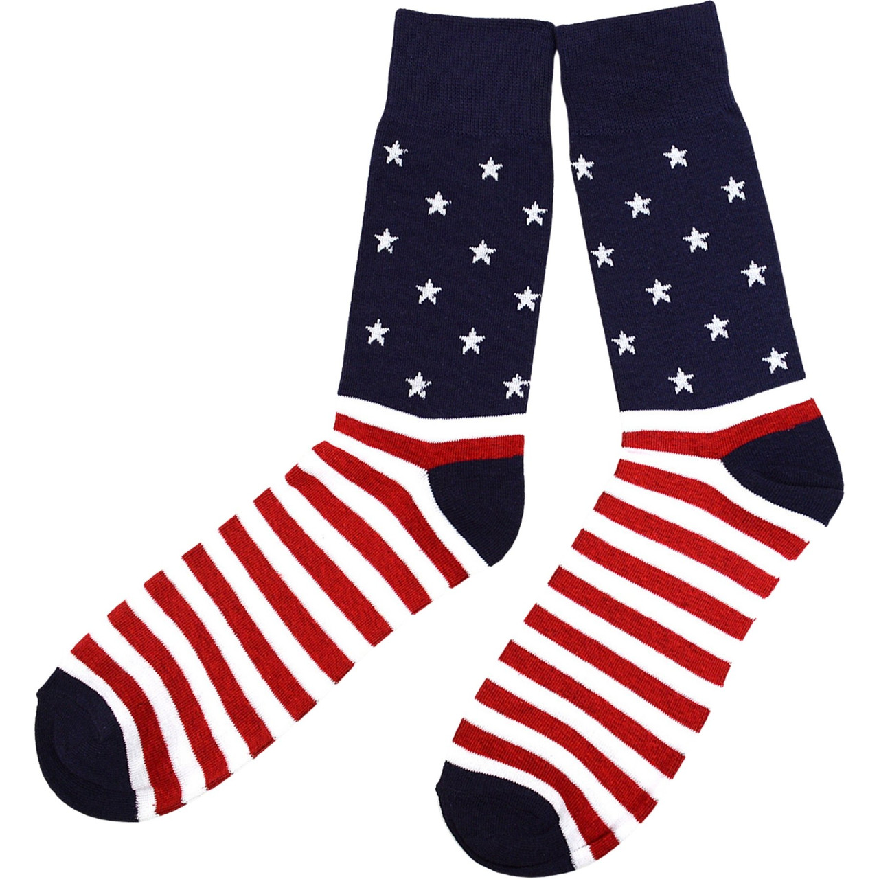 Navy Pride: Men's USA Stars & Stripes Crew Novelty Socks