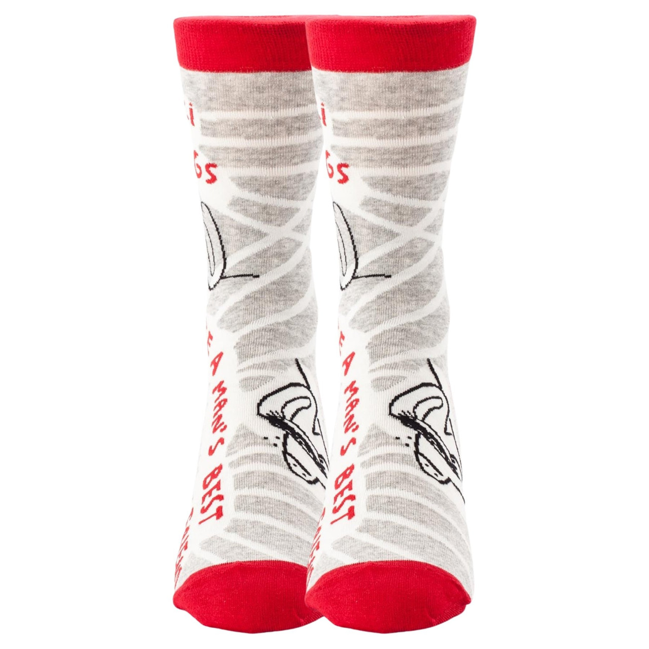 Hot Dog Delight: Men's Chili Dog Crew Socks – A Man's Best Friend